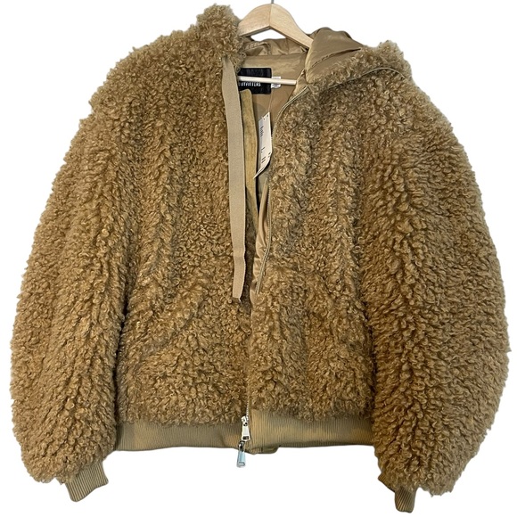 Urban Outfitters Casey Oversized Sherpa Fur Hooded Zip-Up Teddy Jacket size S - Picture 6 of 14